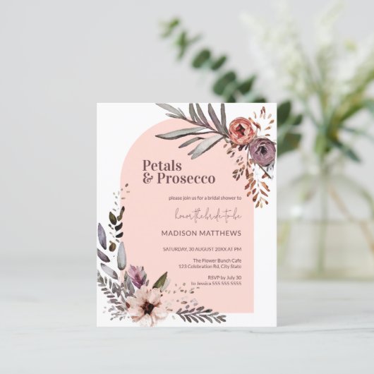 Budget Arch Petals Prosecco Floral Brautparty (Stehend Vorderseite)