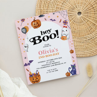 BUDGET Arch Pink Hey Boo Halloween Kindergeburtsta