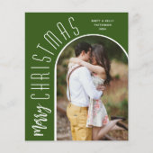 Budget Arched Frohe Weihnachten Green Foto Cards (Vorderseite)