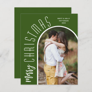 Budget Arched Frohe Weihnachten Green Foto Cards