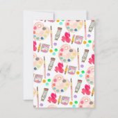 Budget Art Artist Paint Party Malerei Geburtstag Mitteilungskarte (Rückseite)