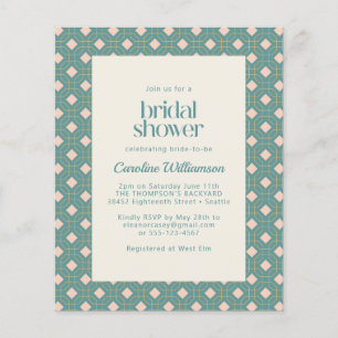 Budget Art Deco Geometrisches Aquamarin rosa Braut