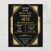 Budget Art Deco Ruby 40 Jahre Einladung (Vorderseite)