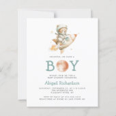 Budget Astronaut Bear QR Code Boy Baby Shower (Vorderseite)