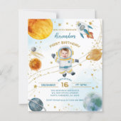 Budget Astronaut Boy Space 1st Birthday Photo (Vorderseite)