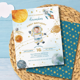 Budget Astronaut Boy Space 1st Birthday Photo