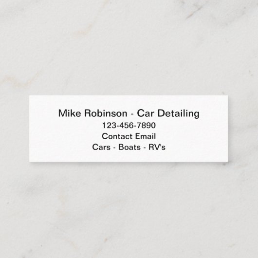 Budget Automotive Detaillierte Visitenkarten Mini Visitenkarte (Rückseite)