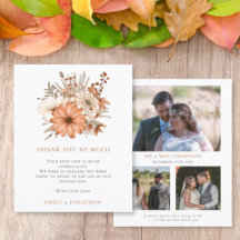 BUDGET Autumn Florals Quote Wedding 3 Photo Thanks
