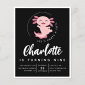 Budget Axolotl Birthday Party Einladung (Vorderseite)