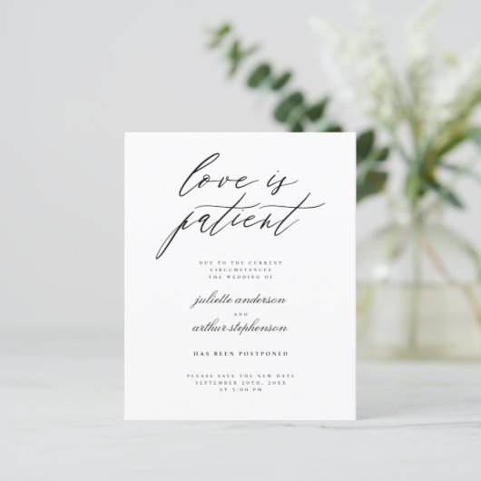 Budget B&W Liebe ist Geduld Hochzeitaufschub (Stehend Vorderseite)