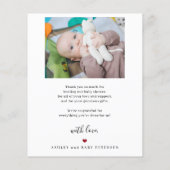 Budget Baby 2 Fotos Drehbuch danke Karte (Hinten)