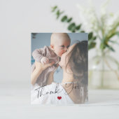 Budget Baby 2 Fotos Drehbuch danke Karte (Stehend Vorderseite)