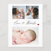 Budget Baby 3 Foto Collage danke Karte (Vorne)