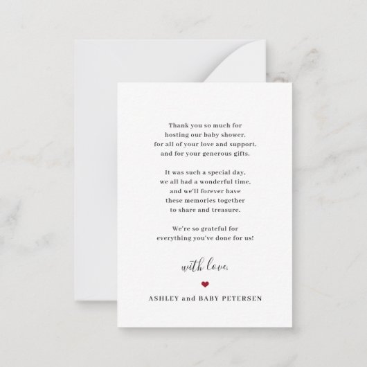 Budget Baby 3 Foto Collage elegant danke Mitteilungskarte (Rückseite)