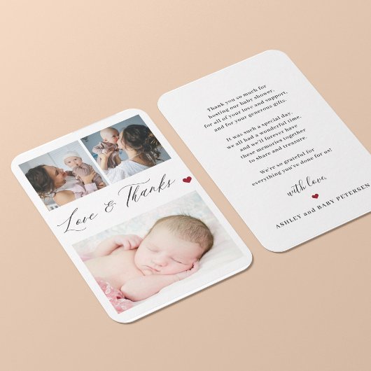 Budget Baby 3 Foto Collage elegant danke Mitteilungskarte