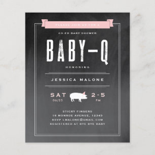 Budget Baby BBQ Pink Co-ed Babyparty-Einladung