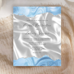 Budget Baby Blau Silber Achat Weiße Seide Hochzeit