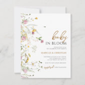 Budget Baby Bloom Wildblumen Rustikale Einladung (Vorderseite)