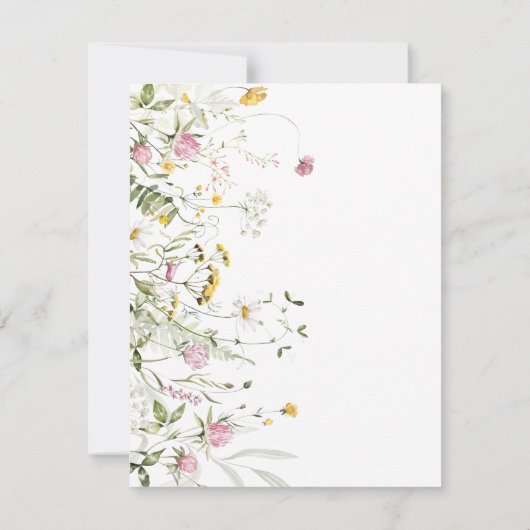 Budget Baby Bloom Wildblumen Rustikale Einladung (Rückseite)