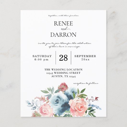Budget Baby Blue & Blush Pink Blumenzwiebeln Flyer (Vorne)
