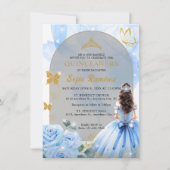 Budget Baby Blue Dress Princess Quinceañera Mitteilungskarte (Vorderseite)