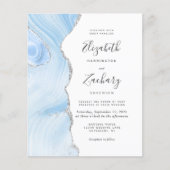 Budget Baby Blue Silver Agate Einladung (Vorderseite)