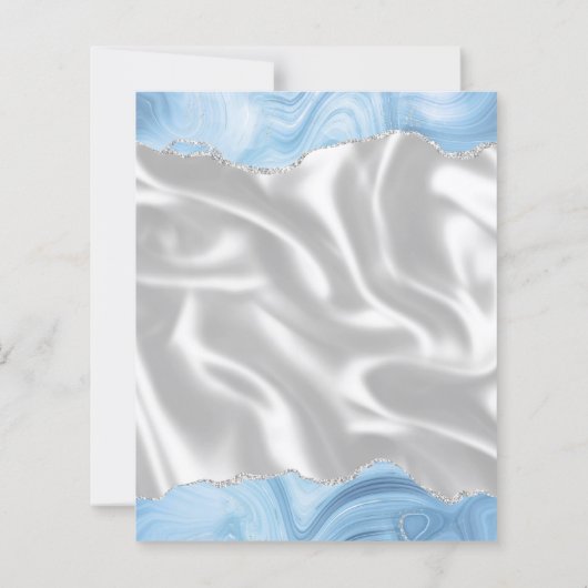 Budget Baby Blue Silver Agate White Silk Wedding (Rückseite)
