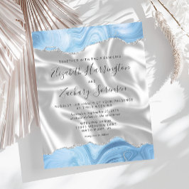 Budget Baby Blue Silver Agate White Silk Wedding