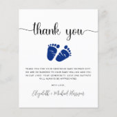 Budget Baby Boy Dusche Danke Karte (Vorderseite)