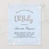 Budget Baby Dusche Baby Blue Junge Silber Glitzer (Vorderseite)