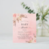Budget Baby Dusche Boho Pampas Gras rot Rosa (Stehend Vorderseite)