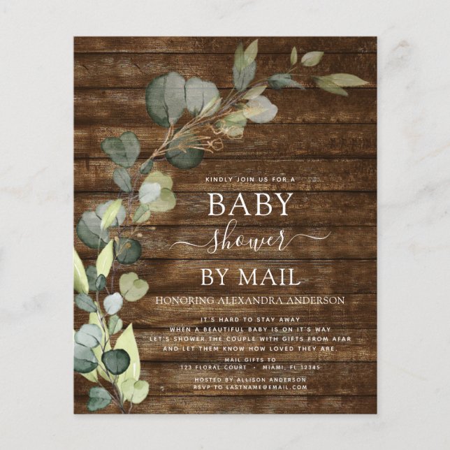 Budget Baby Dusche by Mail Greenery Eucalyptus (Vorderseite)