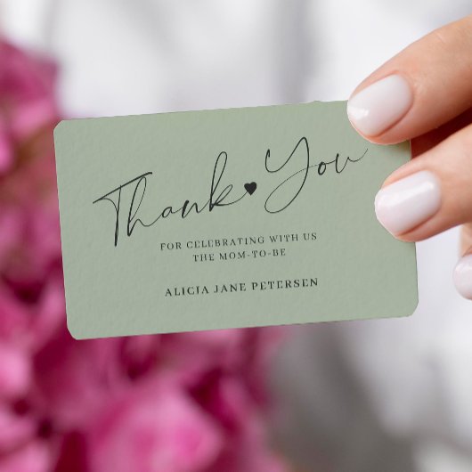 Budget Baby Dusche Drehbuch grün danke Mitteilungskarte