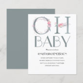 Budget Baby Dusche Einladung. (Vorne/Hinten)