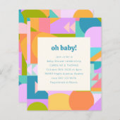 Budget Baby Dusche Einladung Colorful Geometric (Vorne/Hinten)