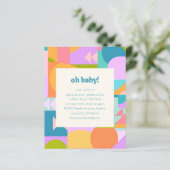 Budget Baby Dusche Einladung Colorful Geometric (Stehend Vorderseite)