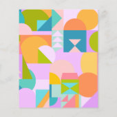 Budget Baby Dusche Einladung Colorful Geometric (Rückseite)