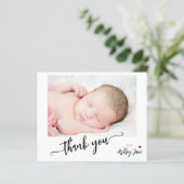 Budget Baby Dusche elegantes Foto Dank Karte (Stehend Vorderseite)