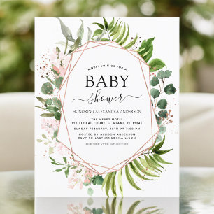 Budget Baby Dusche Eukalyptus Botanical Geometric