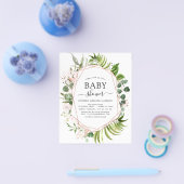 Budget Baby Dusche Eukalyptus Botanical Geometric Flyer (Einzeln)