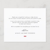 Budget Baby Dusche Foto einfach danke Karte (Hinten)