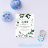 Budget Baby Dusche Grüne Botanische Einladung Flyer (Einzeln)