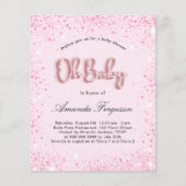 Budget Baby Dusche Mädchen rot Rosa Glitzer (Vorderseite)