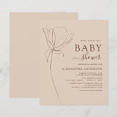 Budget Baby Dusche Minimalistisch Botanische Blüte (Vorne/Hinten)