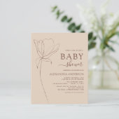 Budget Baby Dusche Minimalistisch Botanische Blüte (Stehend Vorderseite)