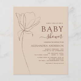 Budget Baby Dusche Minimalistisch Botanische Blüte