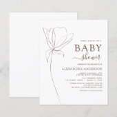 Budget Baby Dusche Minimalistisch Botanische Blüte (Vorne/Hinten)