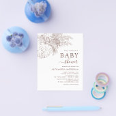 Budget Baby Dusche Minimalistisch Pampas Grass Boh Flyer (Einzeln)