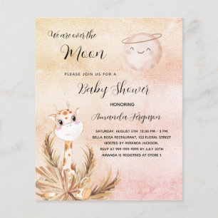 Budget Baby Dusche Mond Pampas Giraffe Einladung