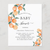 Budget Baby Dusche Orangen Einladung Flyer (Vorne)